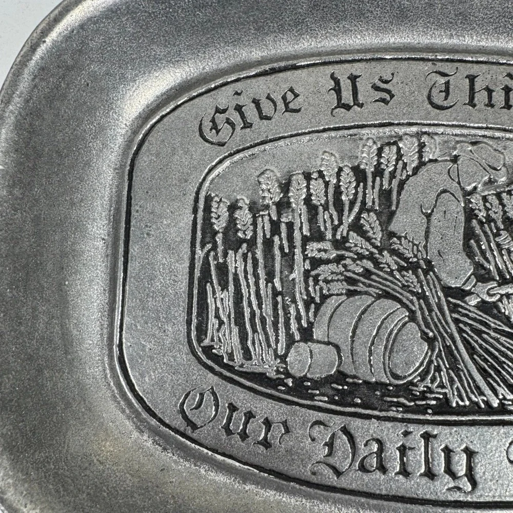 Wilton Armetale Give Us This Day Our Daily Bread Pewter Serving Tray Platter